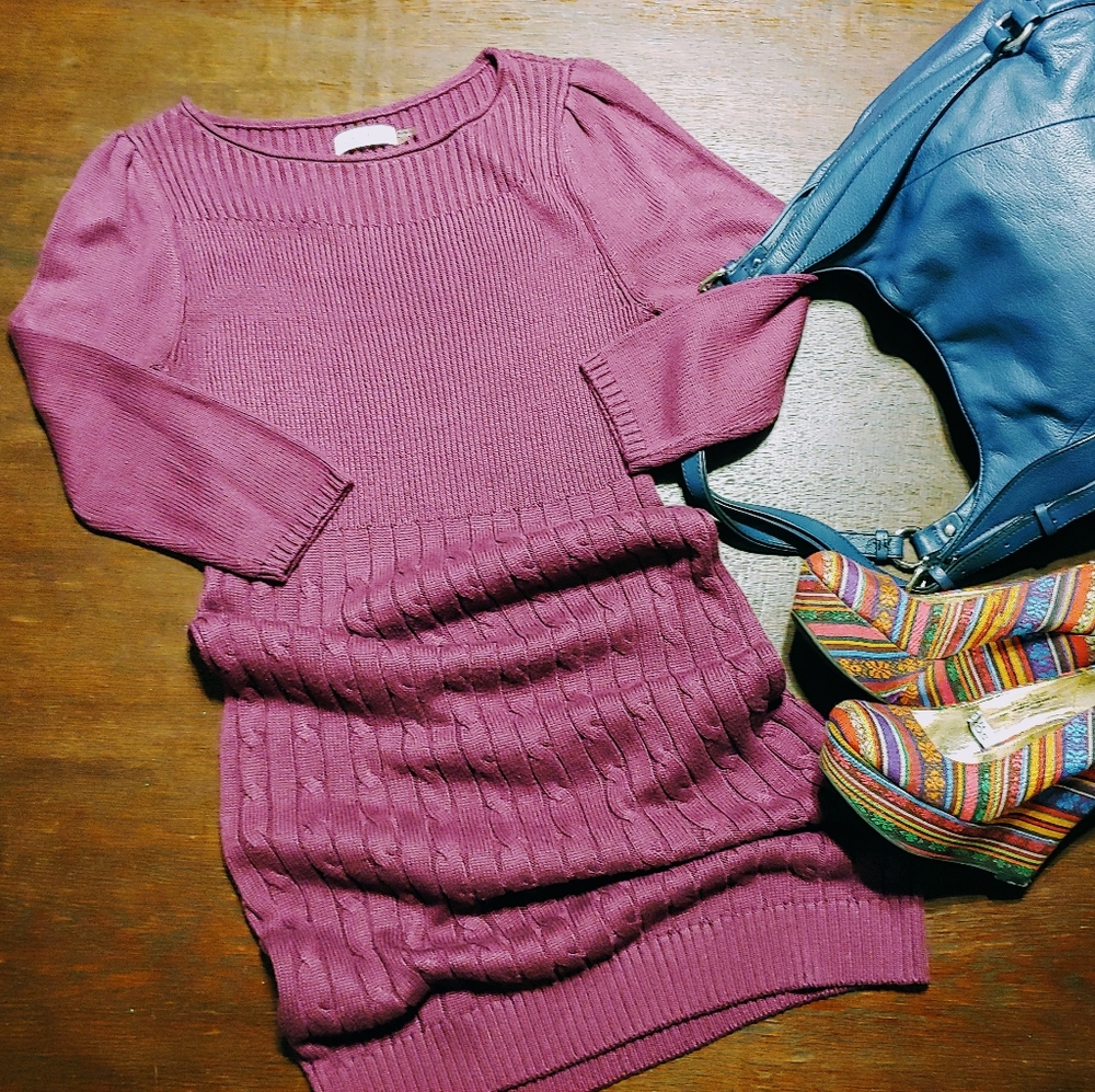 Calvin Klein Purple/Pink Sweater Dress